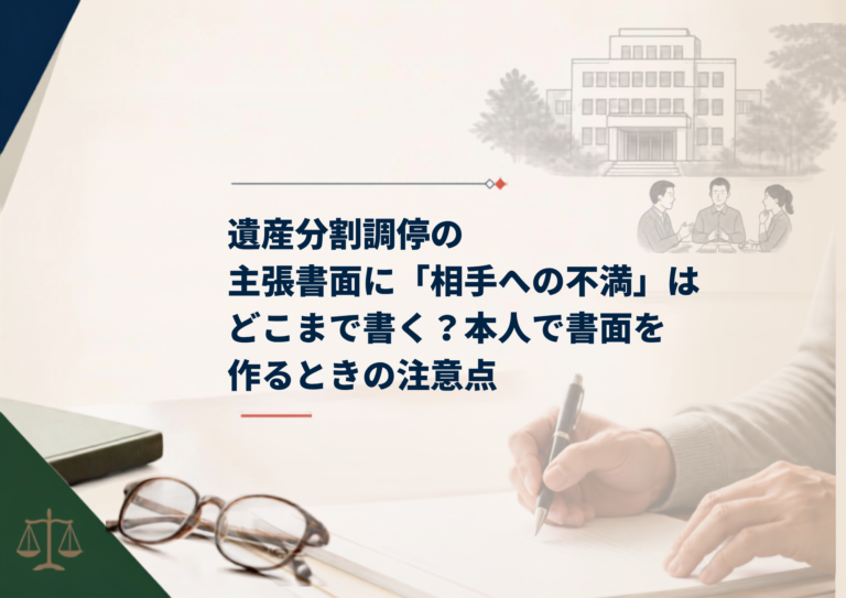 産分割調停の主張書面に書く相手への不満と、具体的な事実を整理するポイント